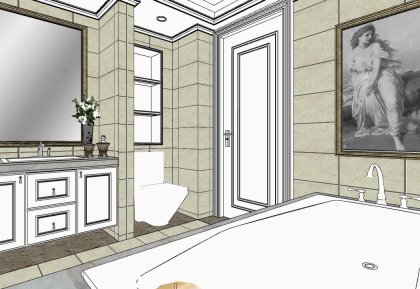 住宅室内，装饰设计，现代主义风格，浴室设计