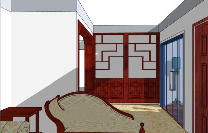 住宅室内，中式风格，装饰设计，四室两厅