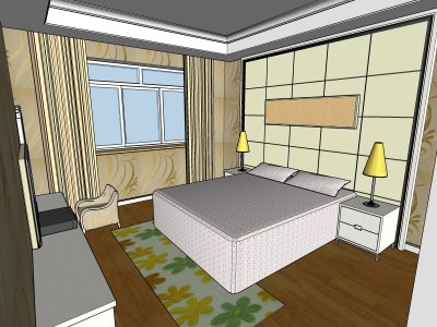 住宅室内，装饰设计，新中式风格，四室两厅