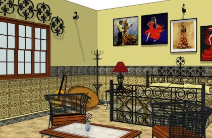 住宅室内，装饰设计，古典主义风格，三室两厅