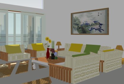 住宅室内，装饰设计，现代主义风格，自然质朴，四室两厅