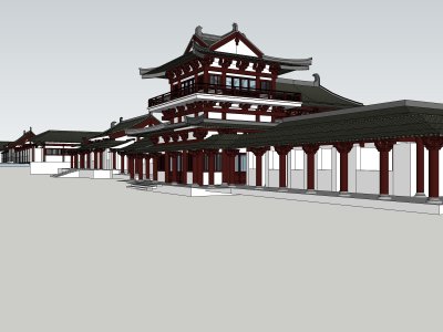 寺庙建筑，古建筑，2层