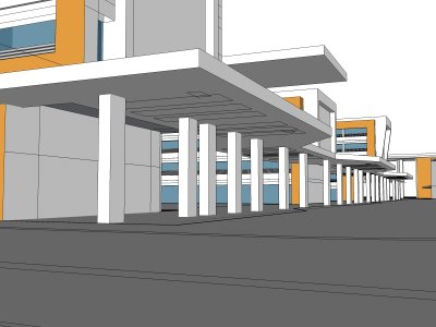 校园规划及建筑，现代主义风格，5层