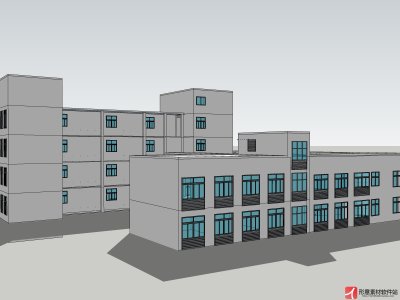 校园建筑，现代主义风格，5层