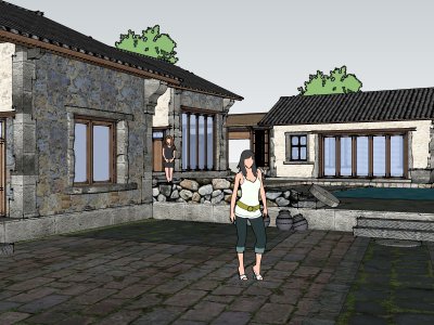 传统民居，中式建筑，1层