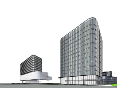 办公商业建筑，现代主义风格，高层