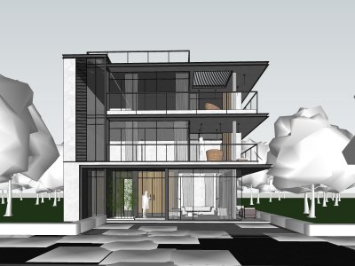 别墅设计，现代风格，3层