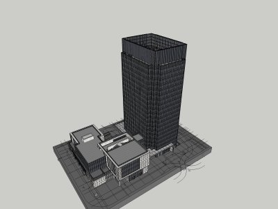 办公建筑，现代风格，高层