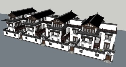 联排别墅，新中式风格，3层