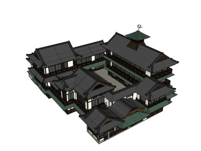 古建筑，日式风格，多层