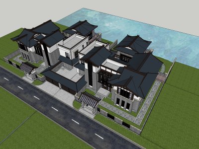 别墅，新中式风格，3层